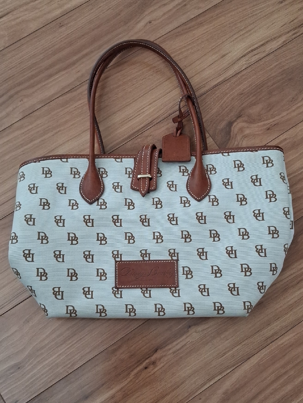 Dooney & Bourke Canvas Tote with Brown Leather Trim